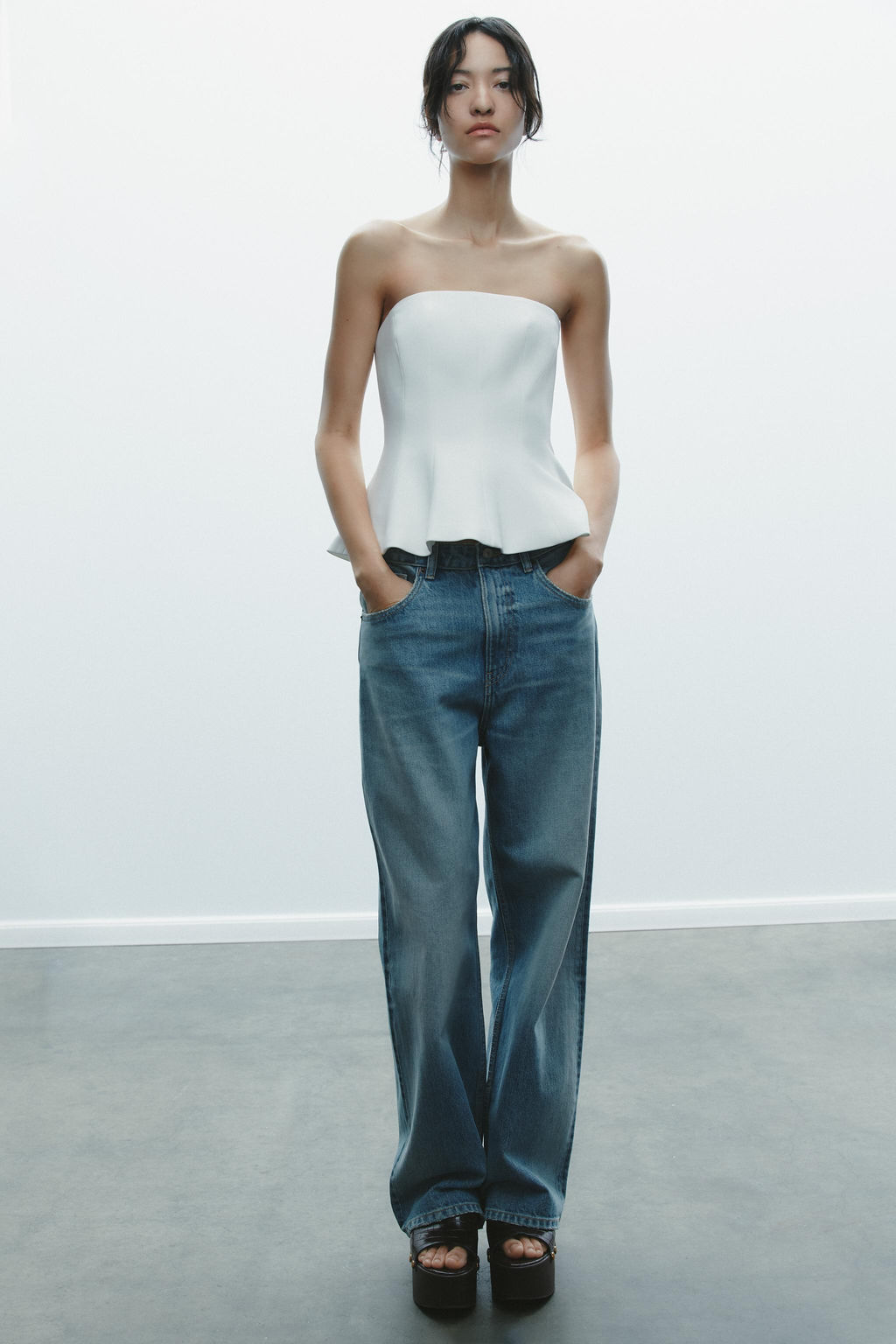PEPLUM BANDEAU TOP