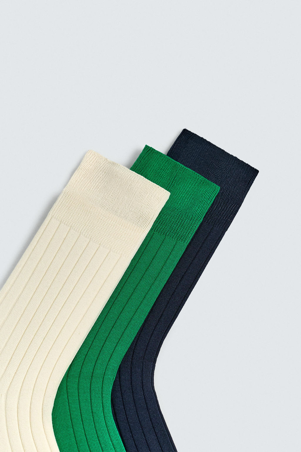 LIMITED EDITION PACK OF 3 RIBBED MERCERISED COTTON SOCKS - Zara фото 6