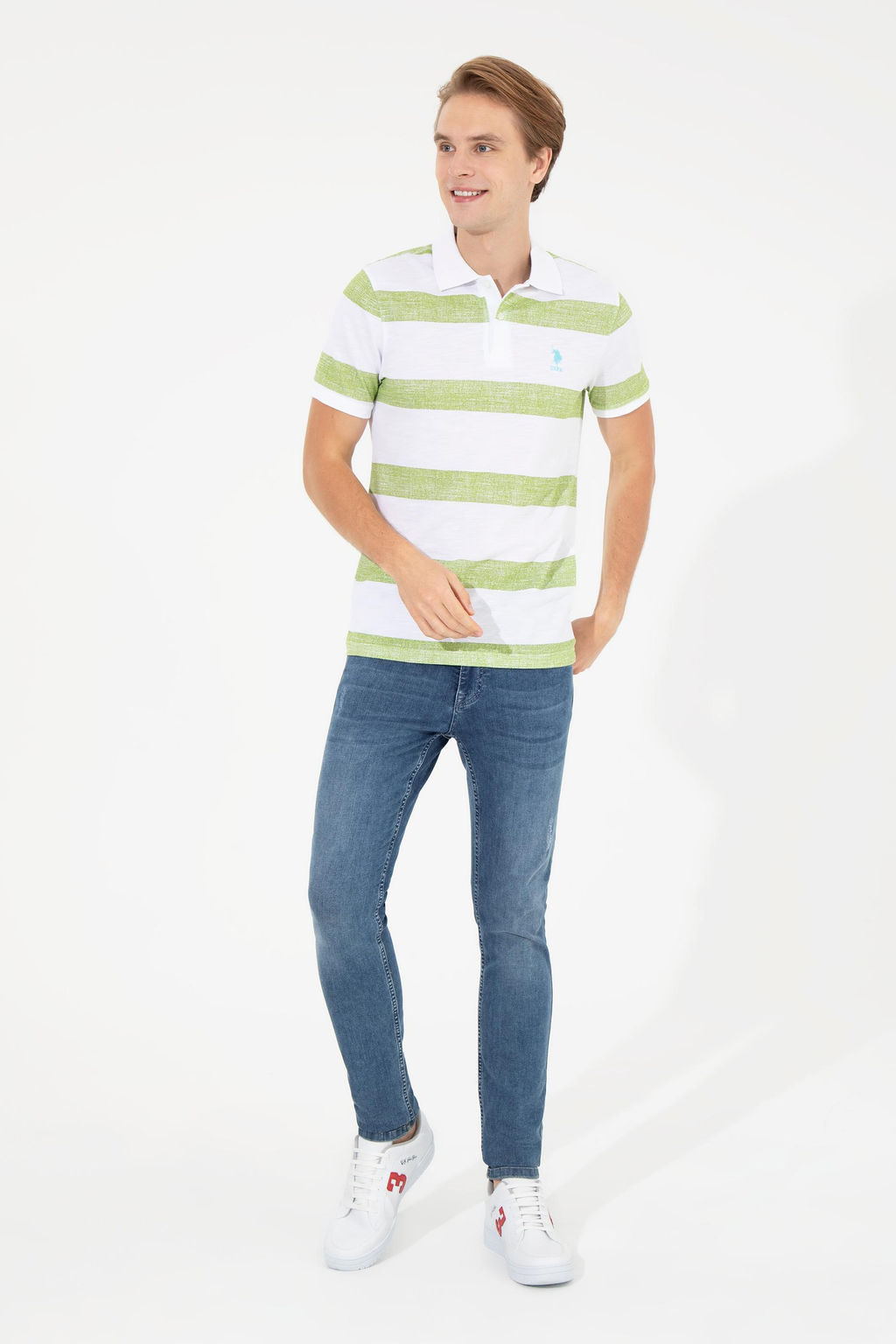 U. S. Polo Assn Мужская футболка Apple Green с воротником-поло - U.s. polo assn фото 16