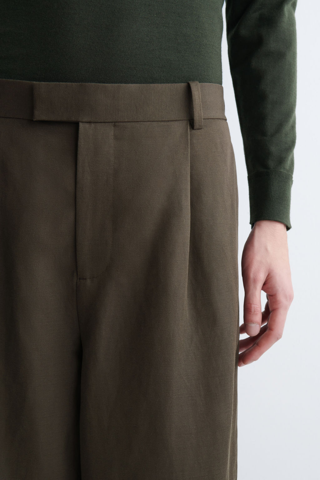 PANTAL?N RELAXED FIT WIDE LEG EN MEZCLA DE LINO - H&m фото 3