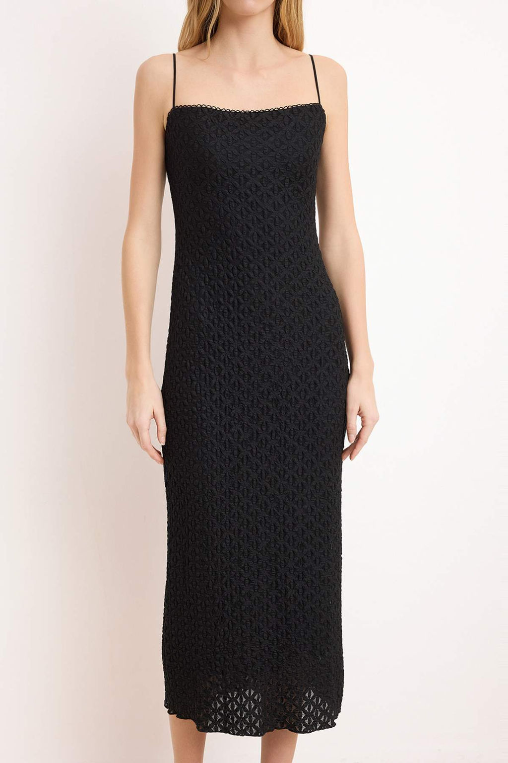 TRENDYOLMILLA Beyaz Dantel Bodycone/Vucuda Oturan Ask?l? Midi Orme Elbise TWOSS25EL00533  фото 13