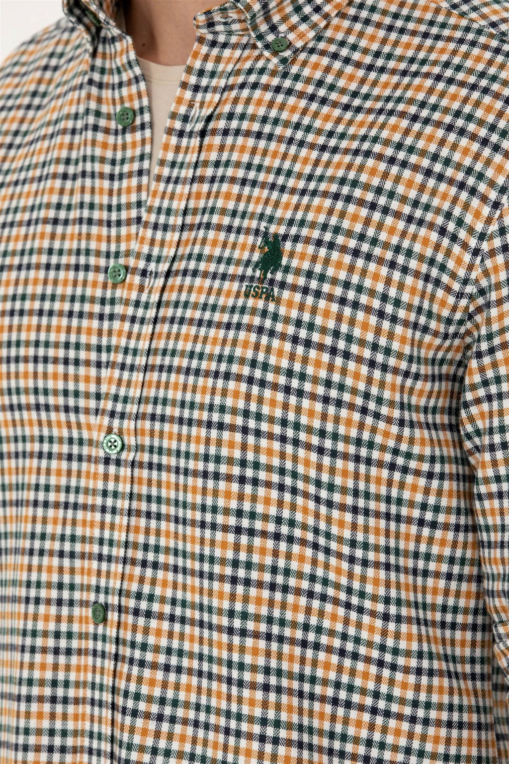 Мужская зеленая рубашка с длинным рукавом - U.s. polo assn фото 7