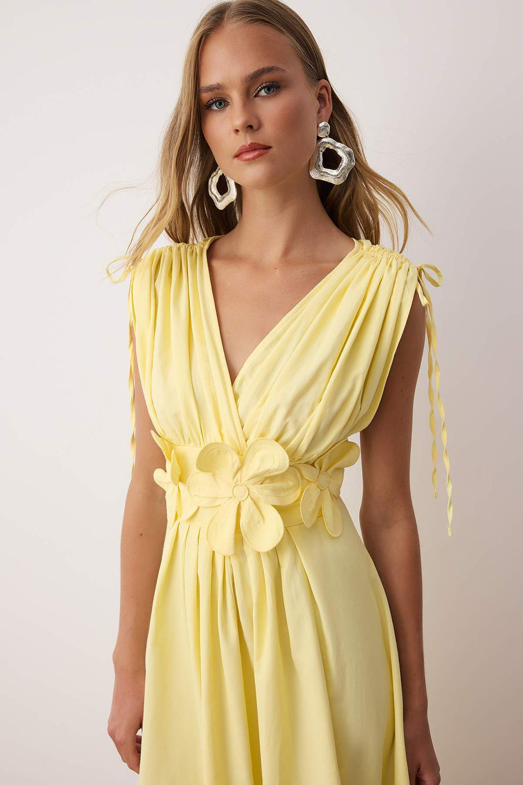 Trendyolmilla Ac?k Mavi 3 Boyutlu Cicek Detayl? Poplin S?k Abiye Gece Mezuniyet Elbisesi TPRSS24EL00282  фото 13