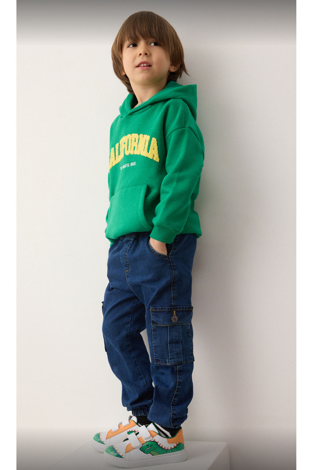 Koyu Mavi Pamuklu Erkek Cocuk Beli Lastikli Duz Denim Jeans TKDAW26JE00000 - Trendyolmilla фото 2