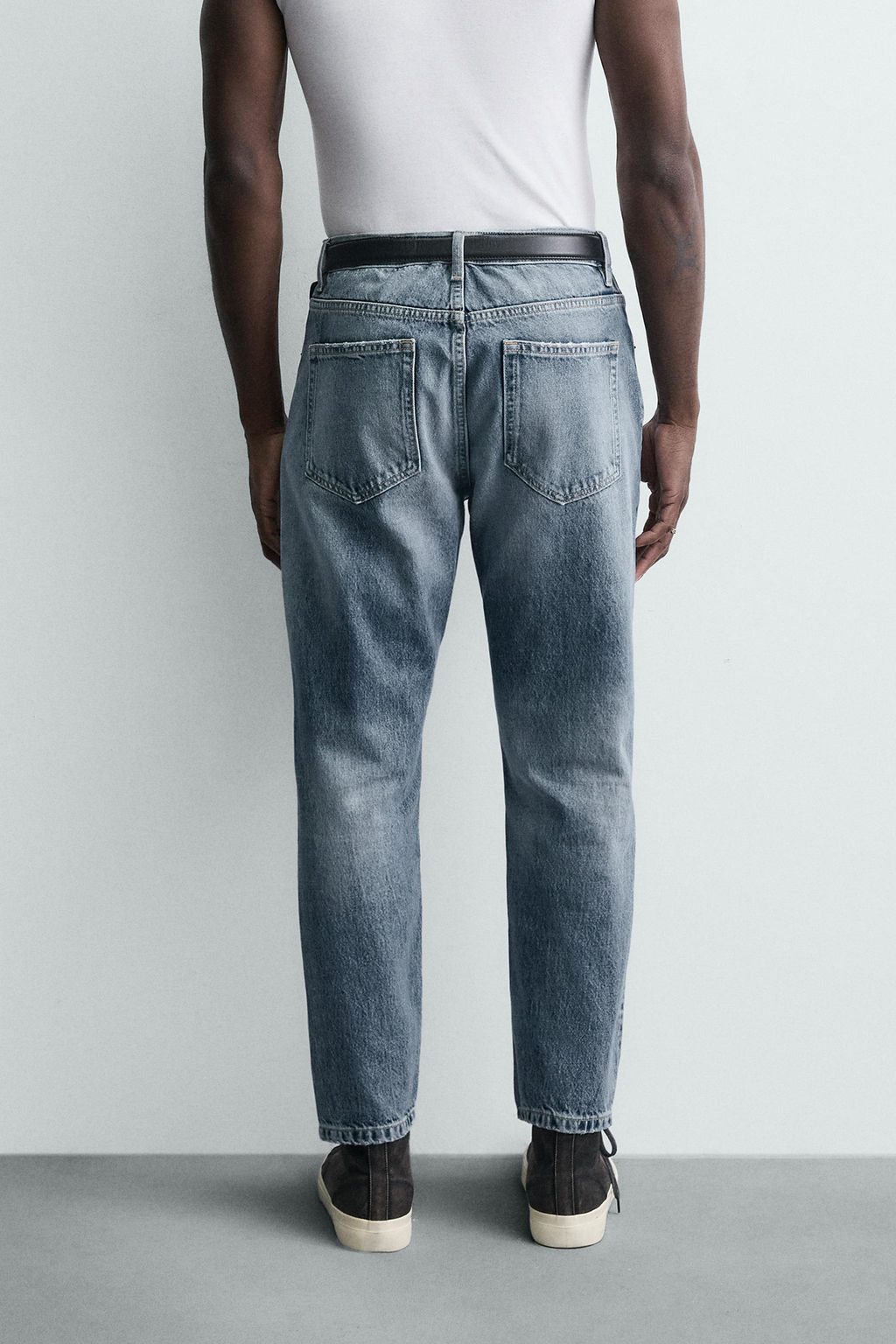 JEANS SLIM CROPPED FIT / Azul medio - Zara фото 14