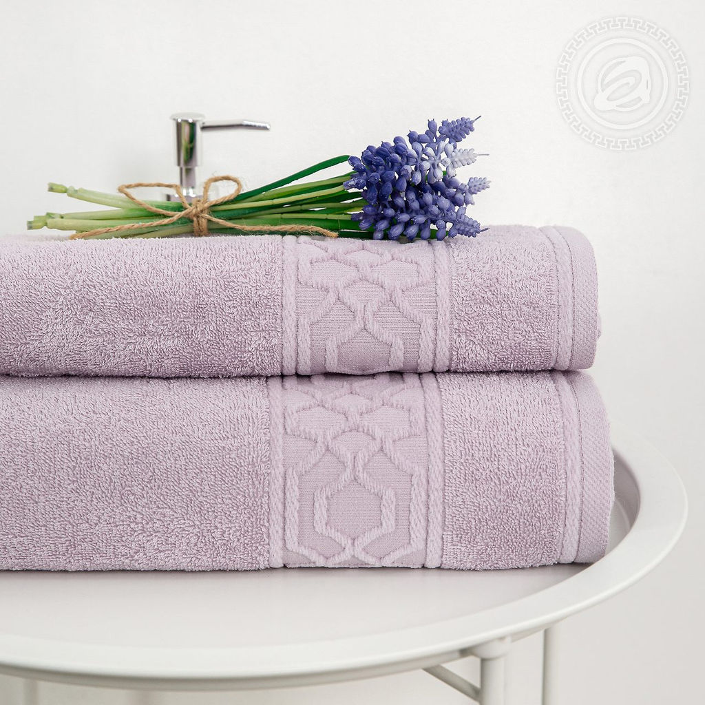 Полотенце махровое Ажур (светло-лавандовый) 70*140/1 шт. - 70*140 Махровые полотенца Арт Дизайн (Узбекистан)  фото 6