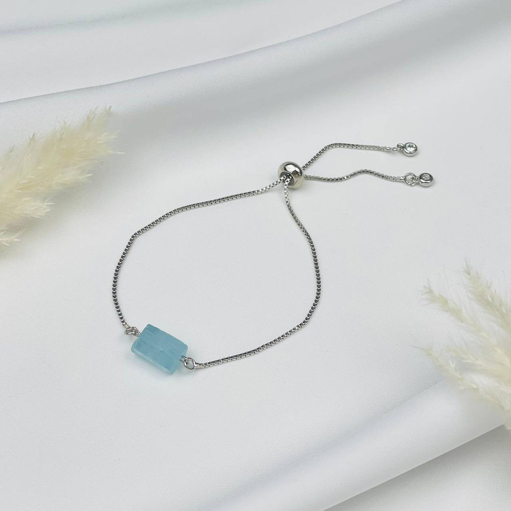 Браслет регулируемый с камнем Аквамарин - Радуга самоцветов фото 2