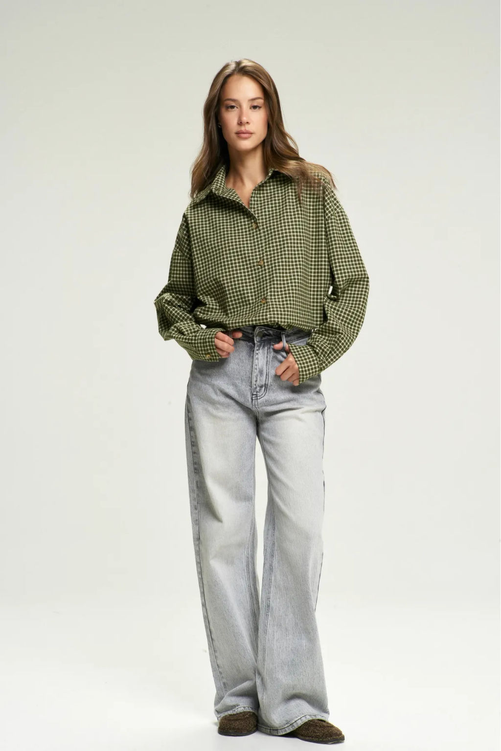 Рубашка Oversized в клетку Green