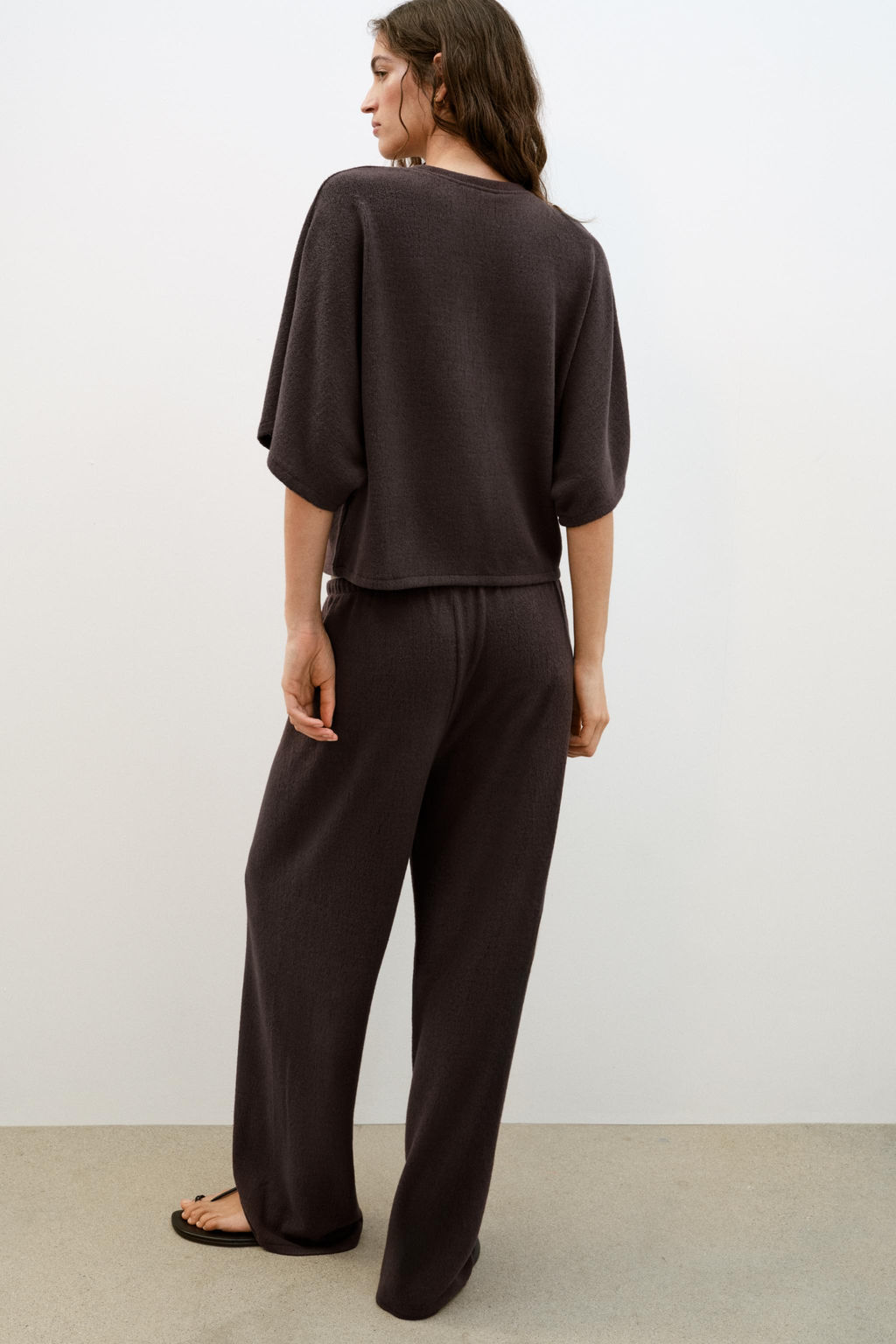 PANTAL?N R?STICO WIDE LEG / Marr?n oscuro - Zara фото 4