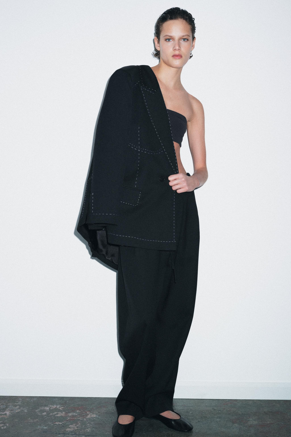 ZW COLLECTION LIMITED EDITION TOPSTITCHING TROUSERS - Zara фото 3
