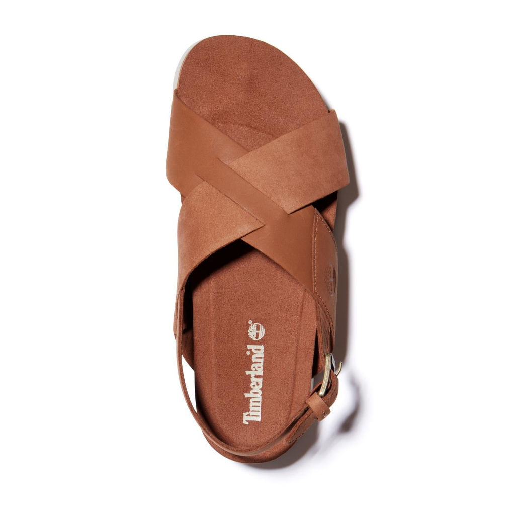Сандалии Timberland Santa Monica Sunrise Sandal Cross Strap коричневые  фото 4
