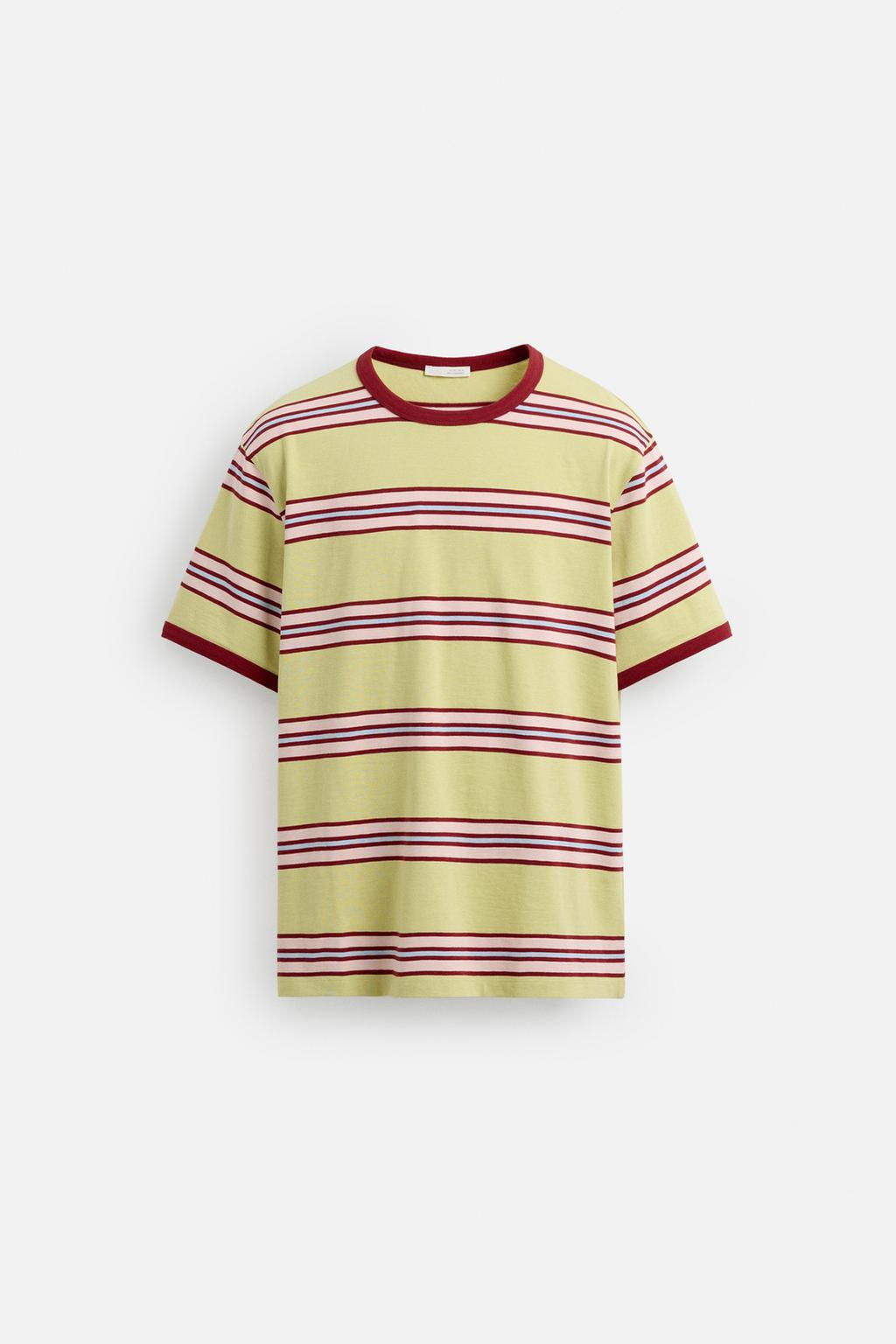 STRIPED CONTRAST T-SHIRT - Zara фото 7