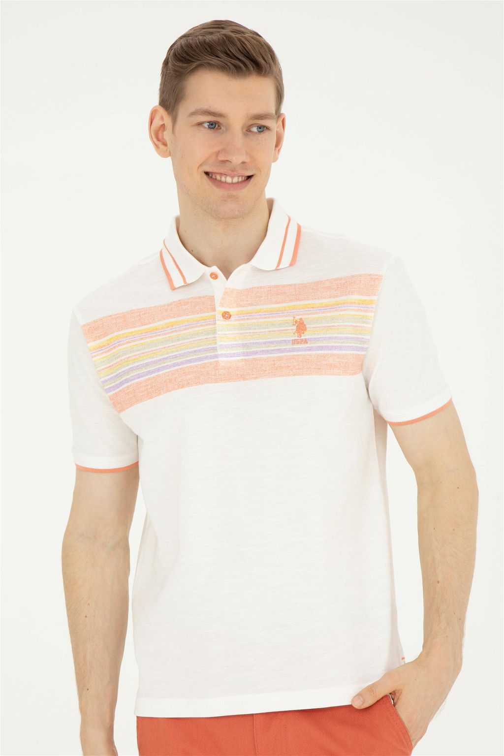 Мужская футболка цвета экрю - U.s. polo assn фото 3