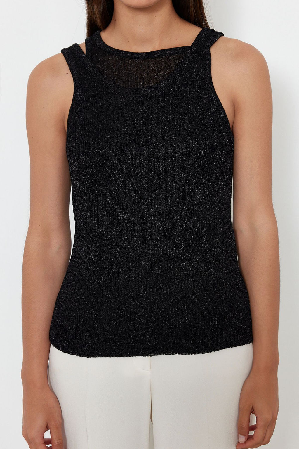 Siyah Triko Ince Bluz TWOSS24BZ00558 - Trendyolmilla фото 4