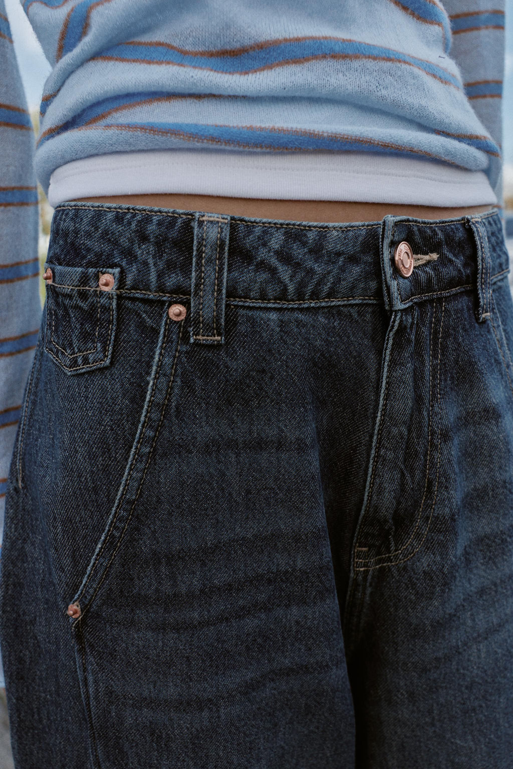 JEANS Z1975 WIDE-LEG LOOSE STITCHING - Zara фото 4