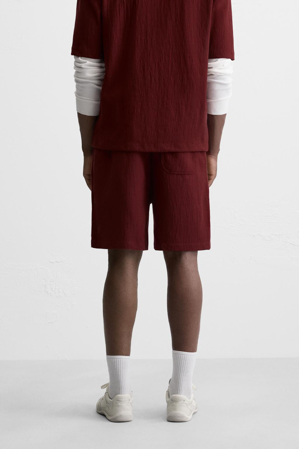 TEXTURED JOGGER BERMUDA SHORTS - Zara фото 11