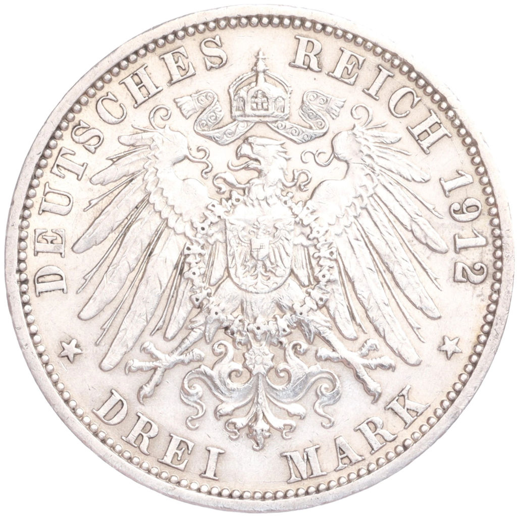 Монета 3 марки 1912 года А Германия (Пруссия)