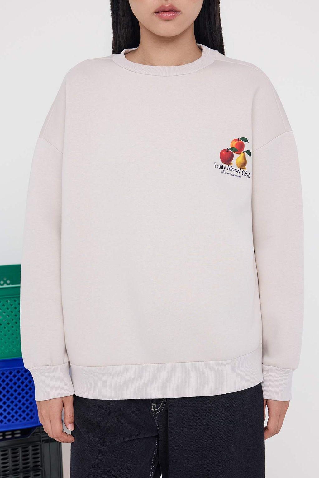 Teen Tas S?rt Bask?l? Oversize/Genis Kal?p Kal?n Ici Polarl? Orme Sweatshirt TWOAW26SW00124 - Trendyolmilla фото 3