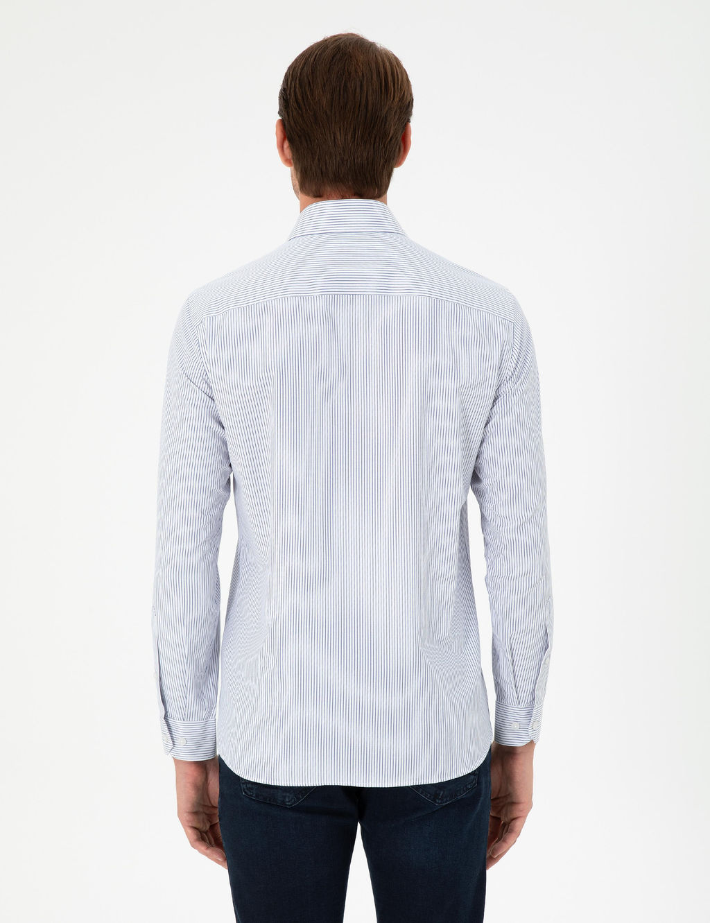 A__k Mavi _izgili Slim Fit Uzun Kollu G_mlek - Pierre cardin фото 5
