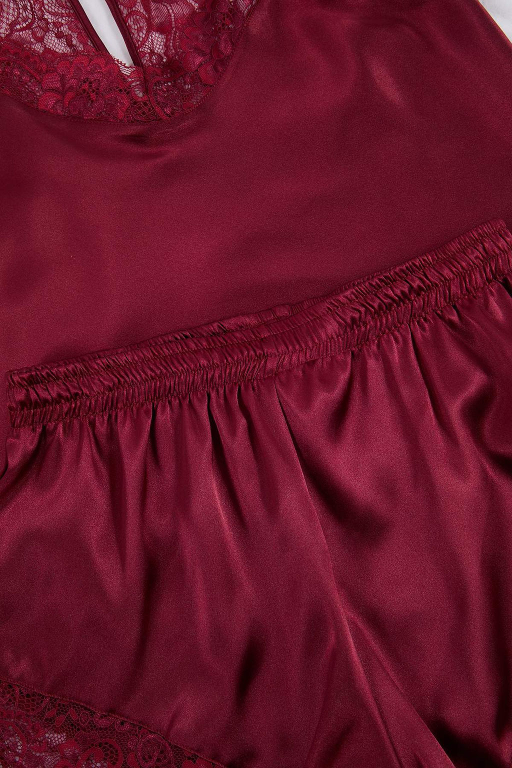 Trendyolmilla Siyah Dantelli Ip Ask?l? Saten Sortlu Dokuma Pijama Tak?m? THMSS22PT0269  фото 61
