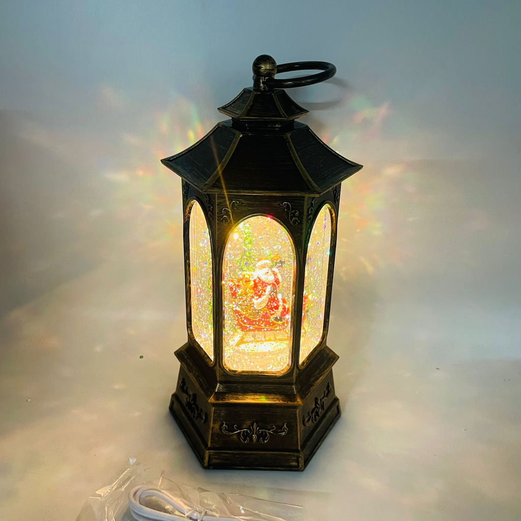 Новогодний декор Фонарь стекло - Дед Мороз в санях 26 см (арт. 8894A) - Ип лебедев о.ю фото 9