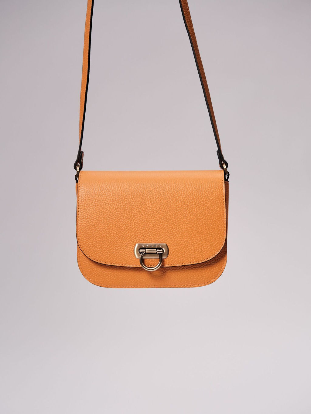 Сумка кожаная Azaro 30741 оранжевый карандаш