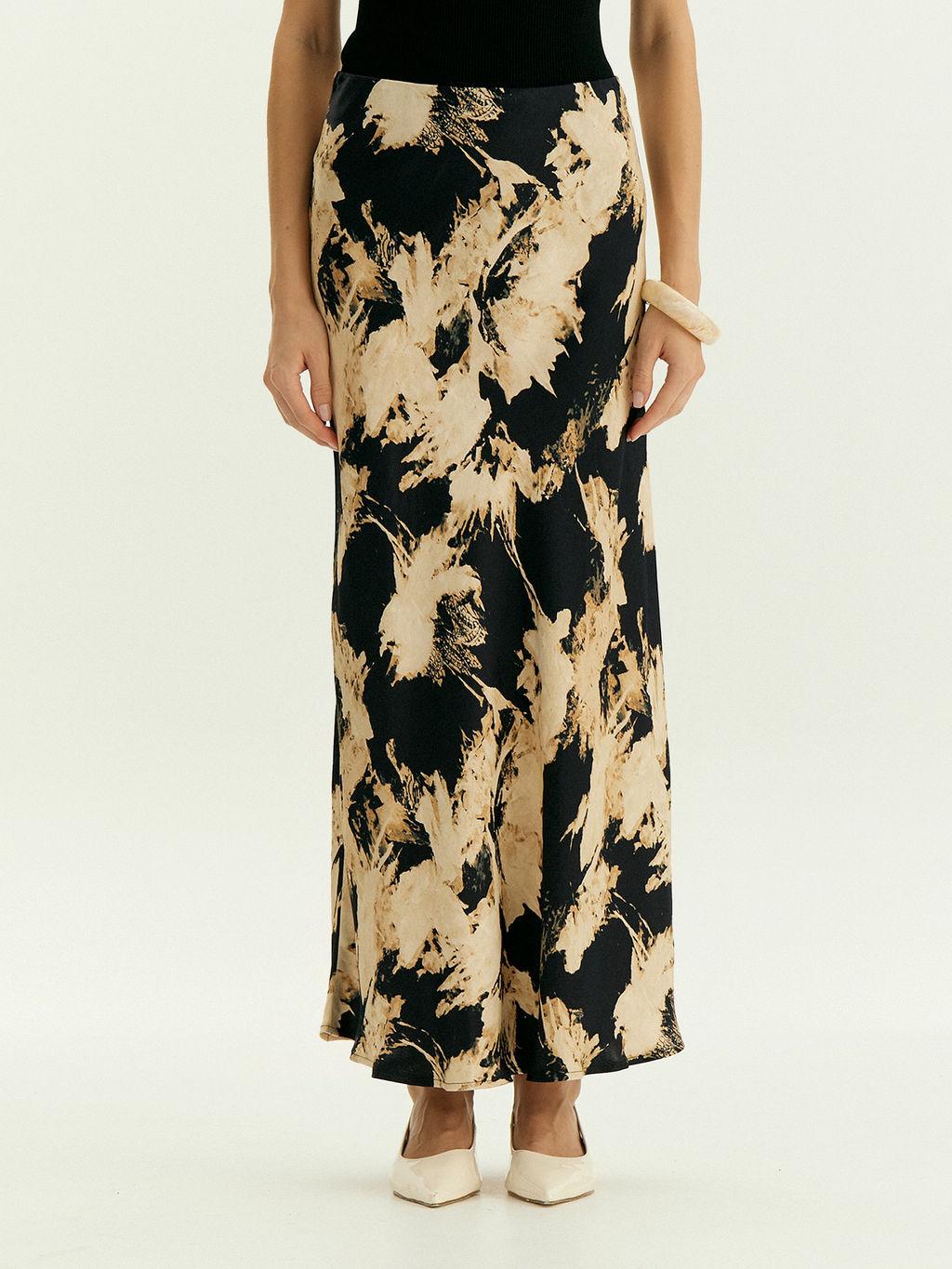 Юбка а-силуэта из вискозы, S1055/carn