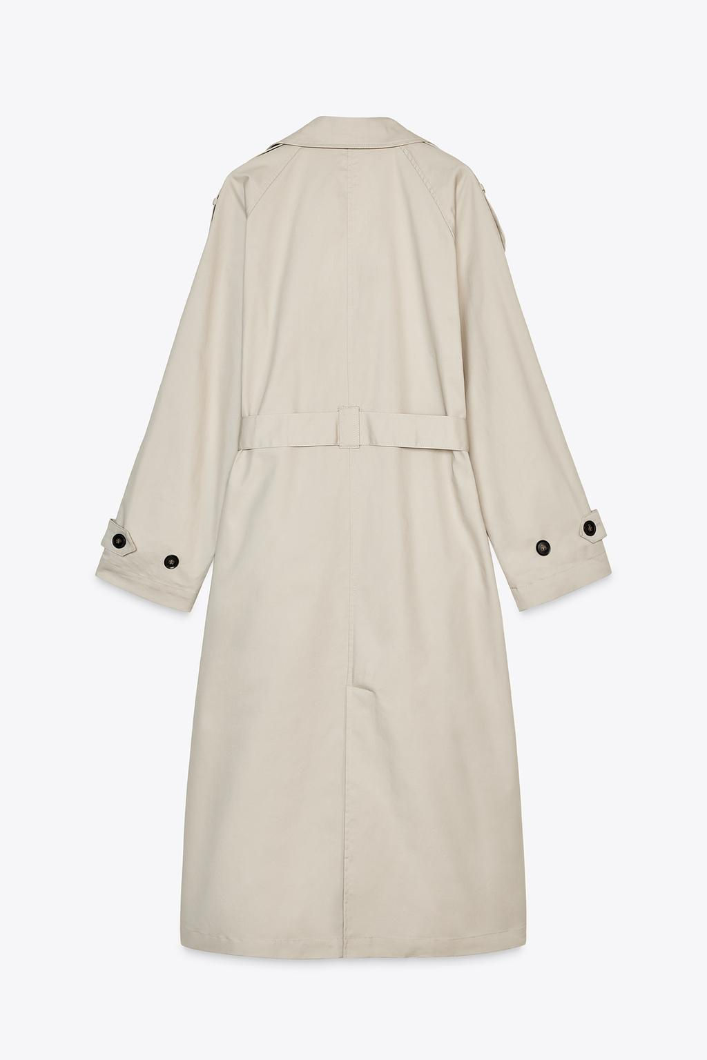 LONG DOUBLE-BREASTED TRENCH COAT WITH BELT - Zara фото 7