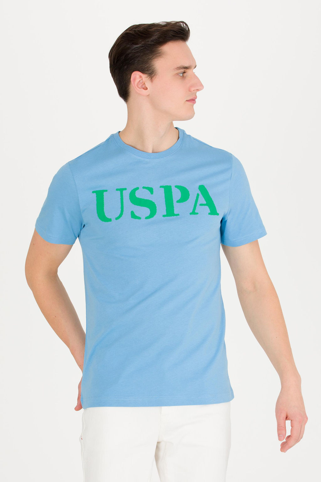 U. S. Polo Assn Мужская бирюзовая базовая футболка с круглым вырезом - U.s. polo assn фото 15