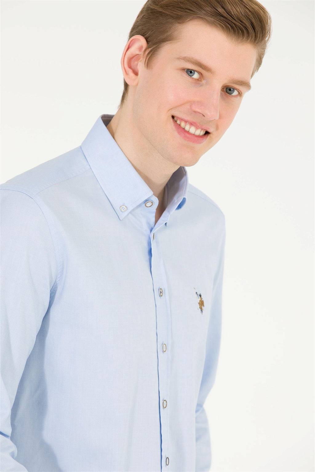 Рубашка мужская голубая Uzunkol Basic - U.s. polo assn фото 9