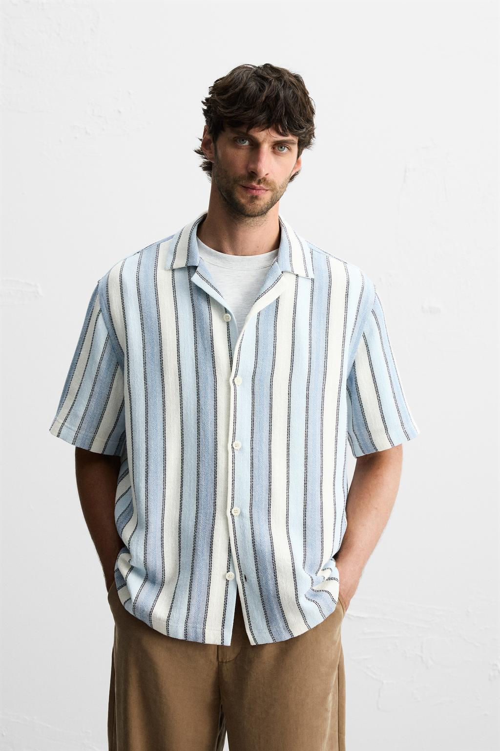 STRIPED TEXTURED SHIRT - Zara фото 10