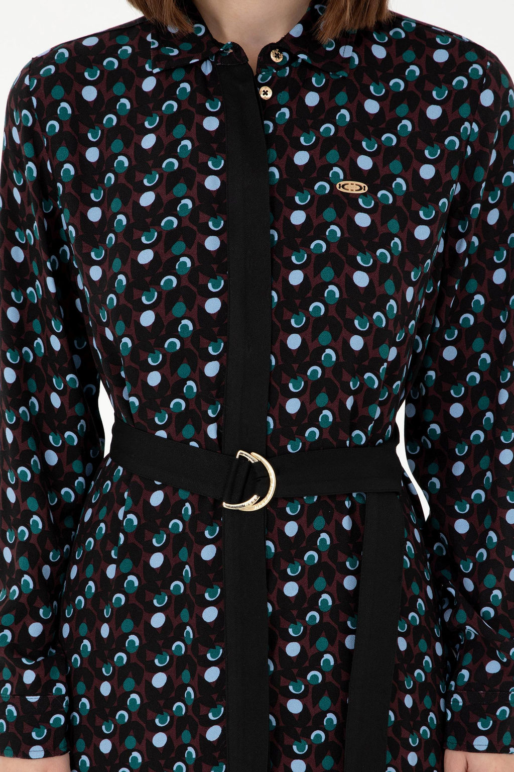 Женское бордовое тканое платье - U.s. polo assn фото 5