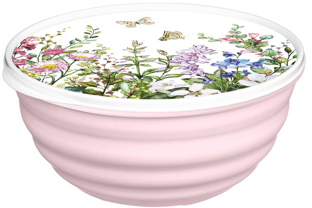 Миска "Latina" 2,1л с крышкой с декором "Цветущий луг" (микс) 223111790/00
