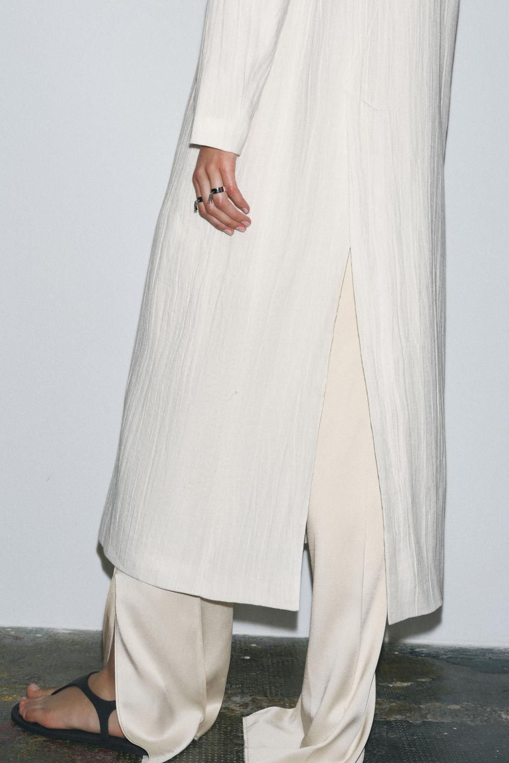 ZW COLLECTION LINEN FROCK COAT - Zara фото 5