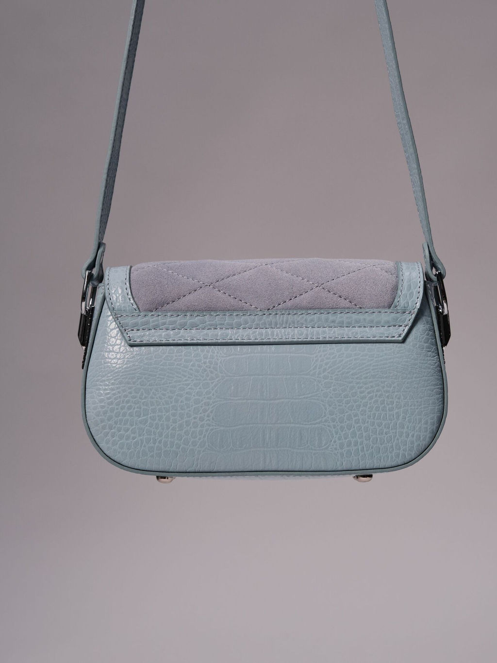 Сумка замшевая на плечо Deboro 30791 голубая вода