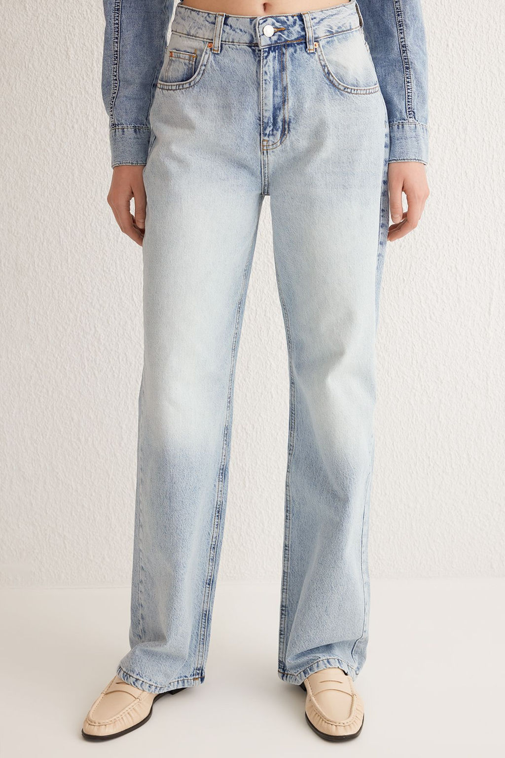 Ac?k Mavi Yuksek Bel Wide Leg Jeans TWOSS25JE00068 - Trendyolmilla фото 3