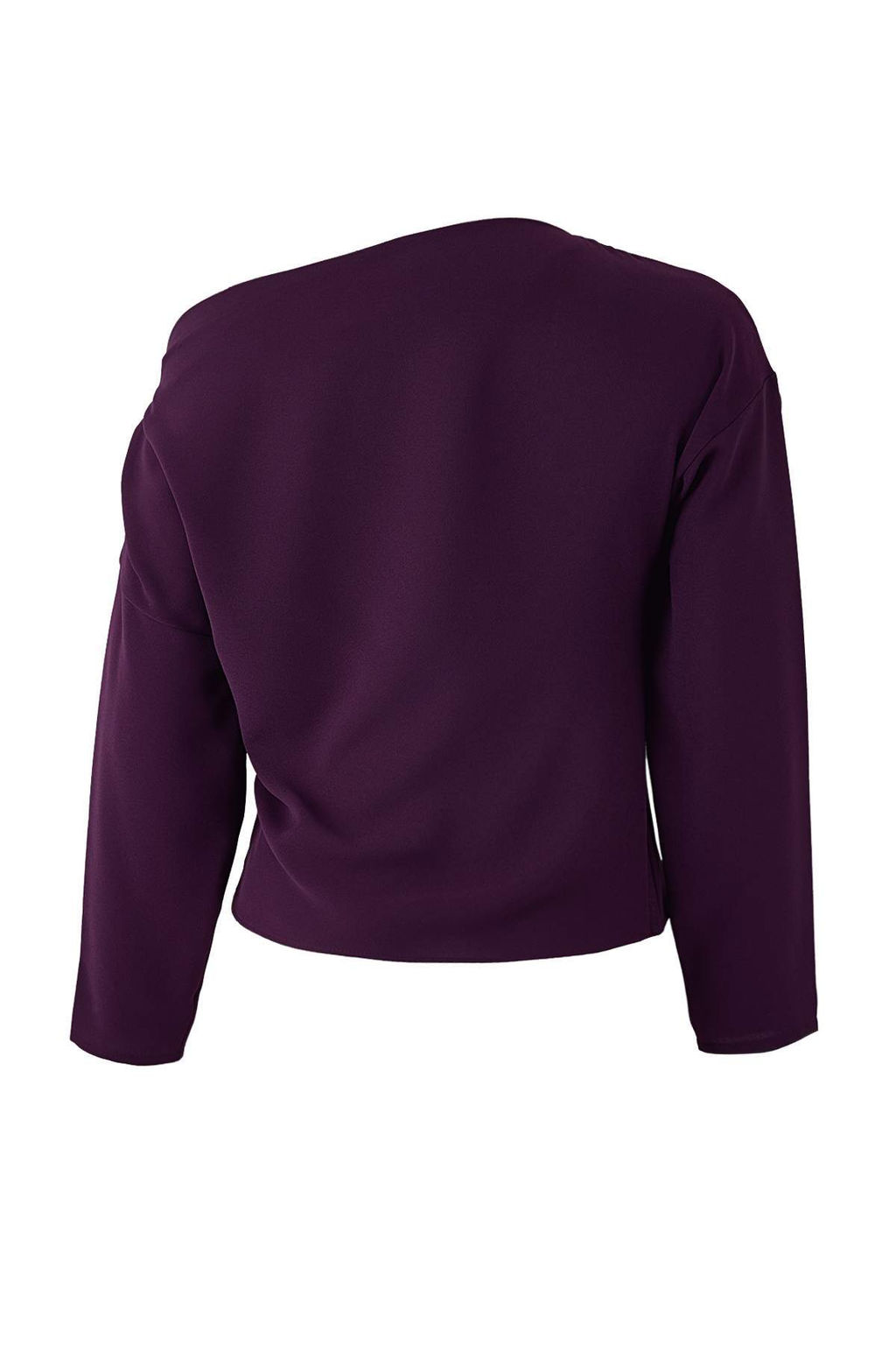 Mor Kay?k Yaka Dar Kal?p Krep Dokuma Bluz TWOSS26BZ00089