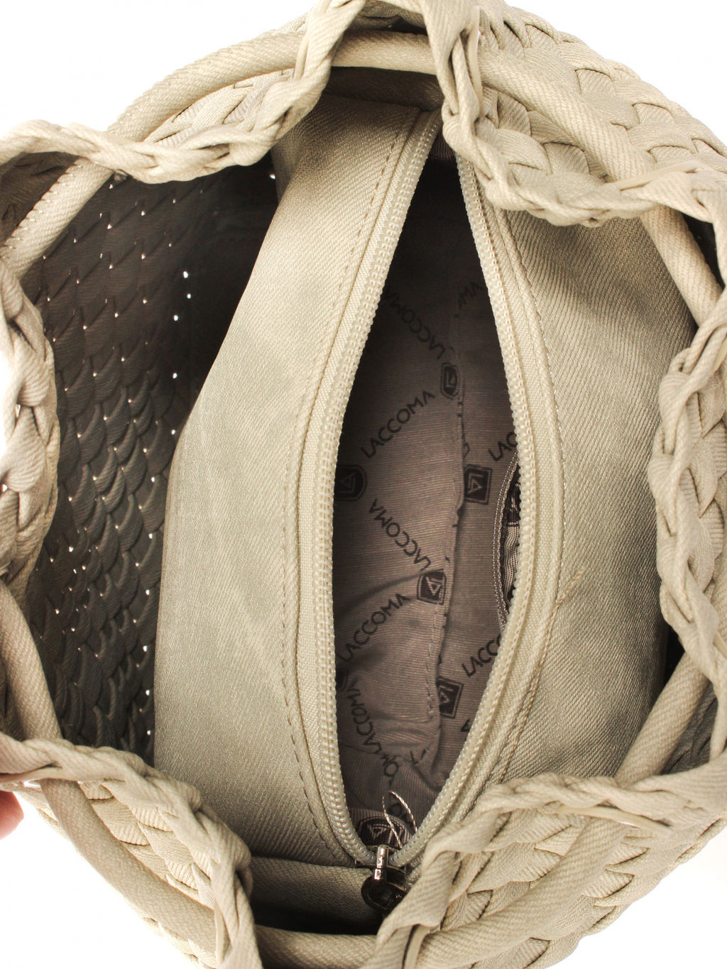 LACCOMA сумка СУ038-винтаж бежевый эко кожа хлопок  фото 5