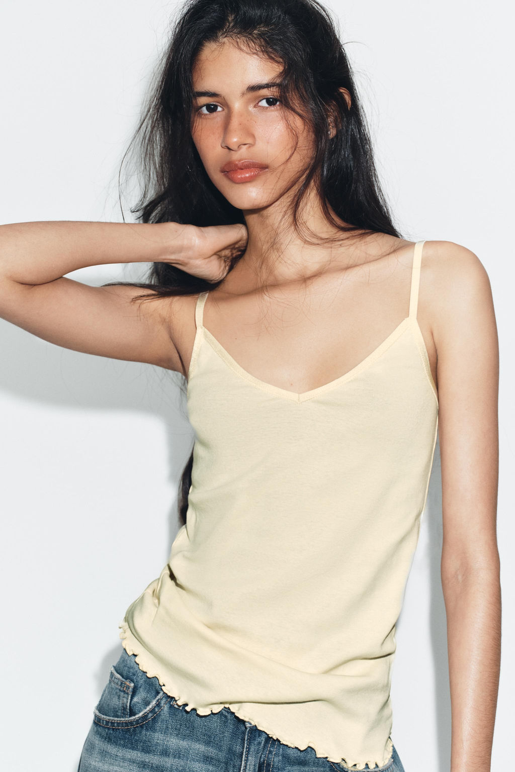 CAMISETA TIRANTES ALGOD?N / Amarillo pastel - Zara фото 6