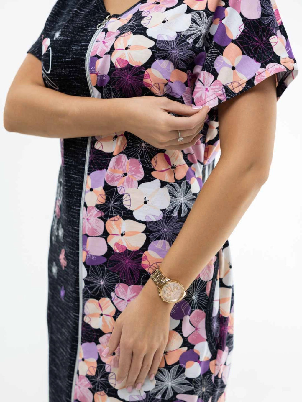 Халат женский, цвет розовый сиреневый синий