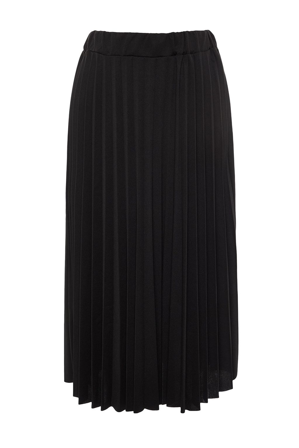 TRENDYOLMILLA Siyah Klos Yuksek Bel Midi Piliseli Smart Krep Orme Etek TWOSS23ET00048  фото 6