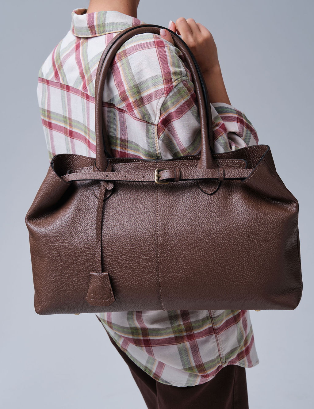 Кожаная сумка Daniela DBR 31375 коричневый какао  фото 4