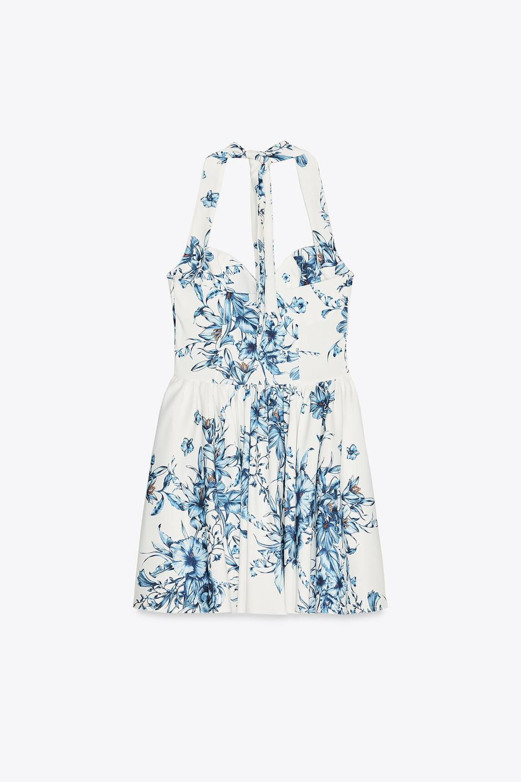 FLORAL HALTER DRESS - Zara фото 7
