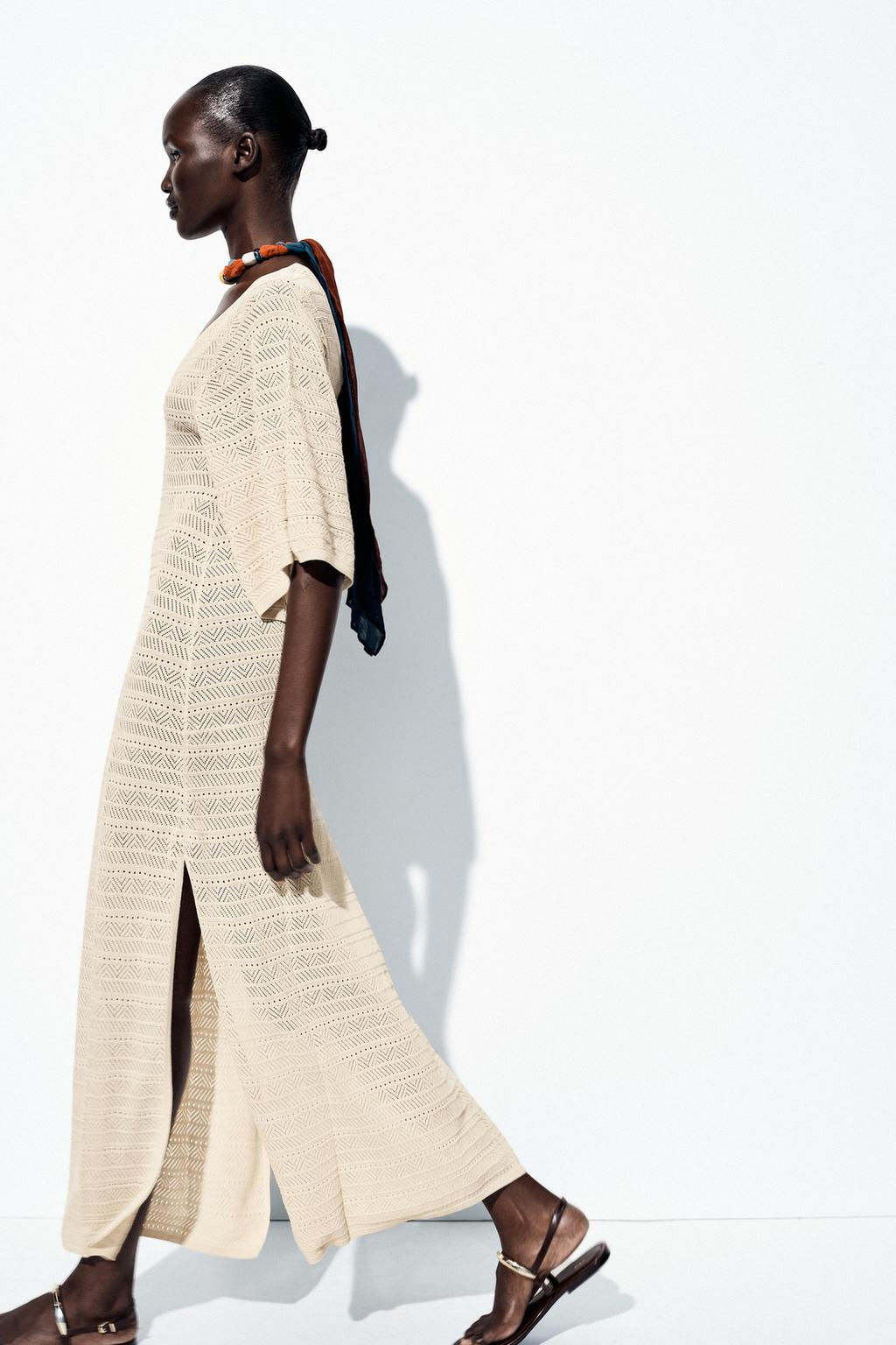 POINTELLE KNIT MAXI DRESS - Zara фото 5