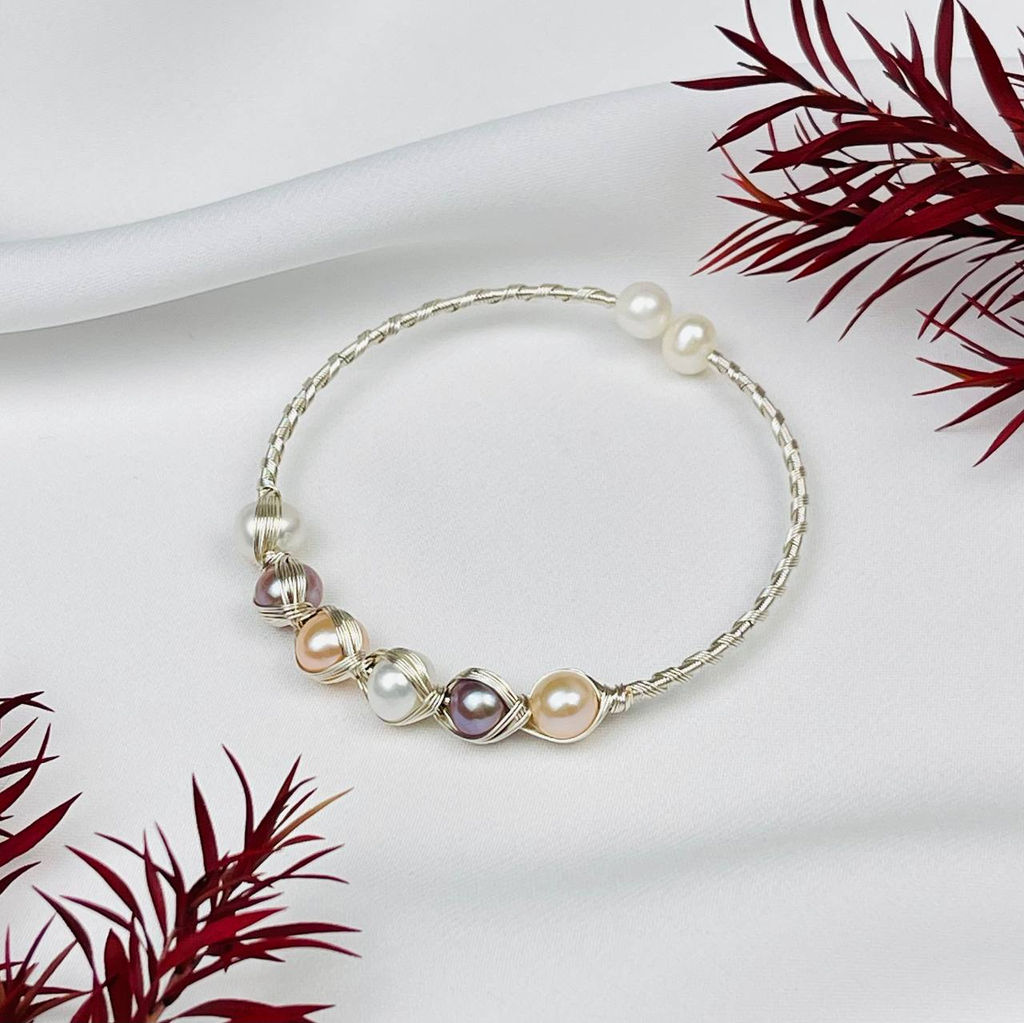 Браслет регулируемый с речным Жемчугом - Радуга самоцветов фото 2