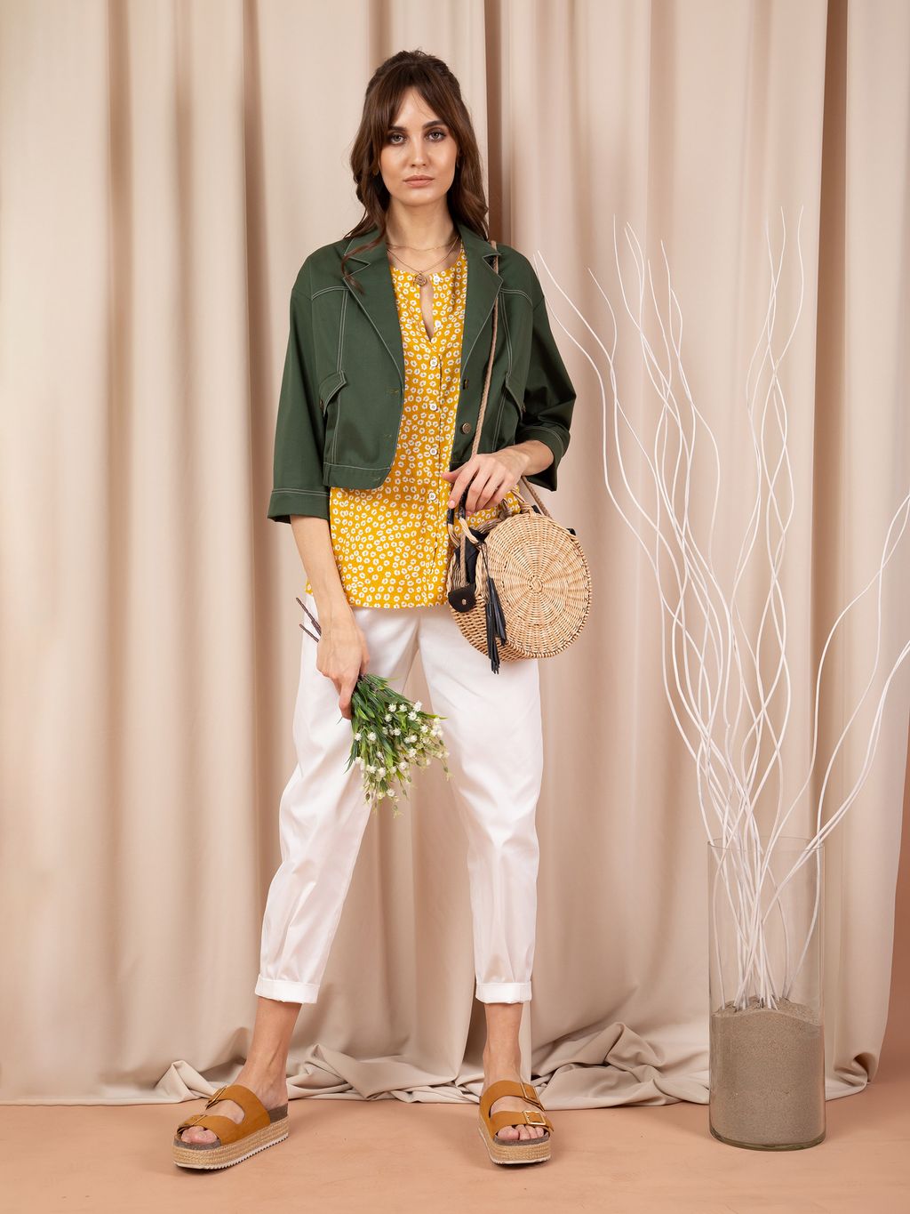 Блуза из вискозы с цветочным принтом - Priz фото 3