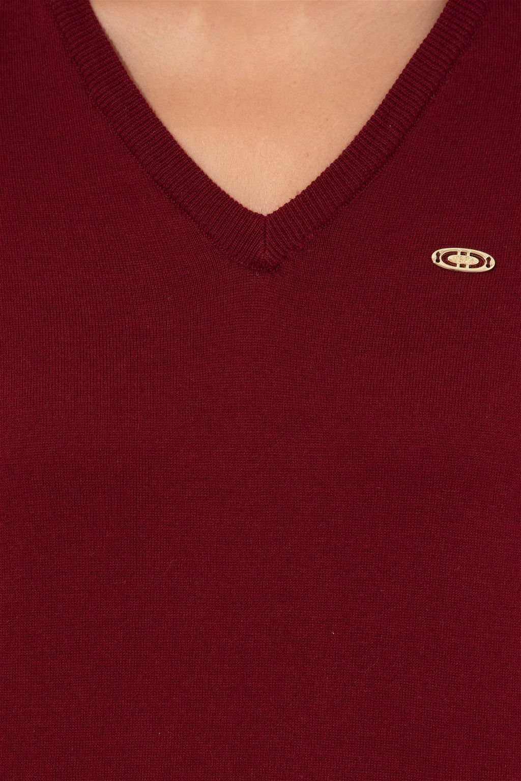 Женский бордово-красный базовый свитер с v-образным вырезом Неожиданная скидка в корзине - U.s. polo assn фото 6
