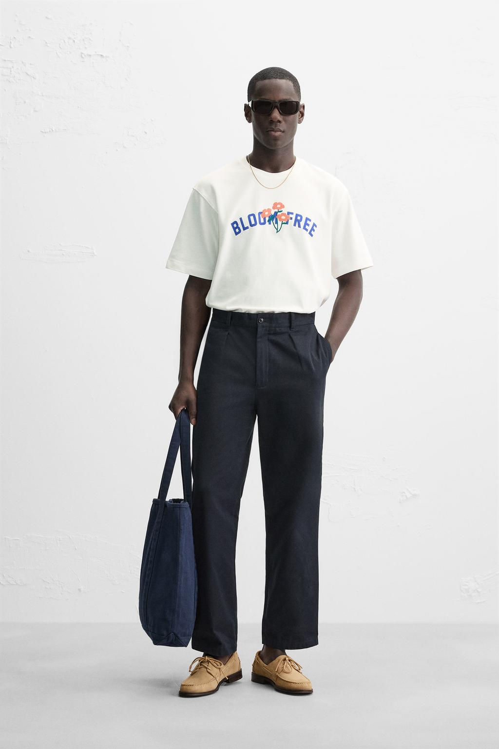 EMBROIDERED SLOGAN T-SHIRT