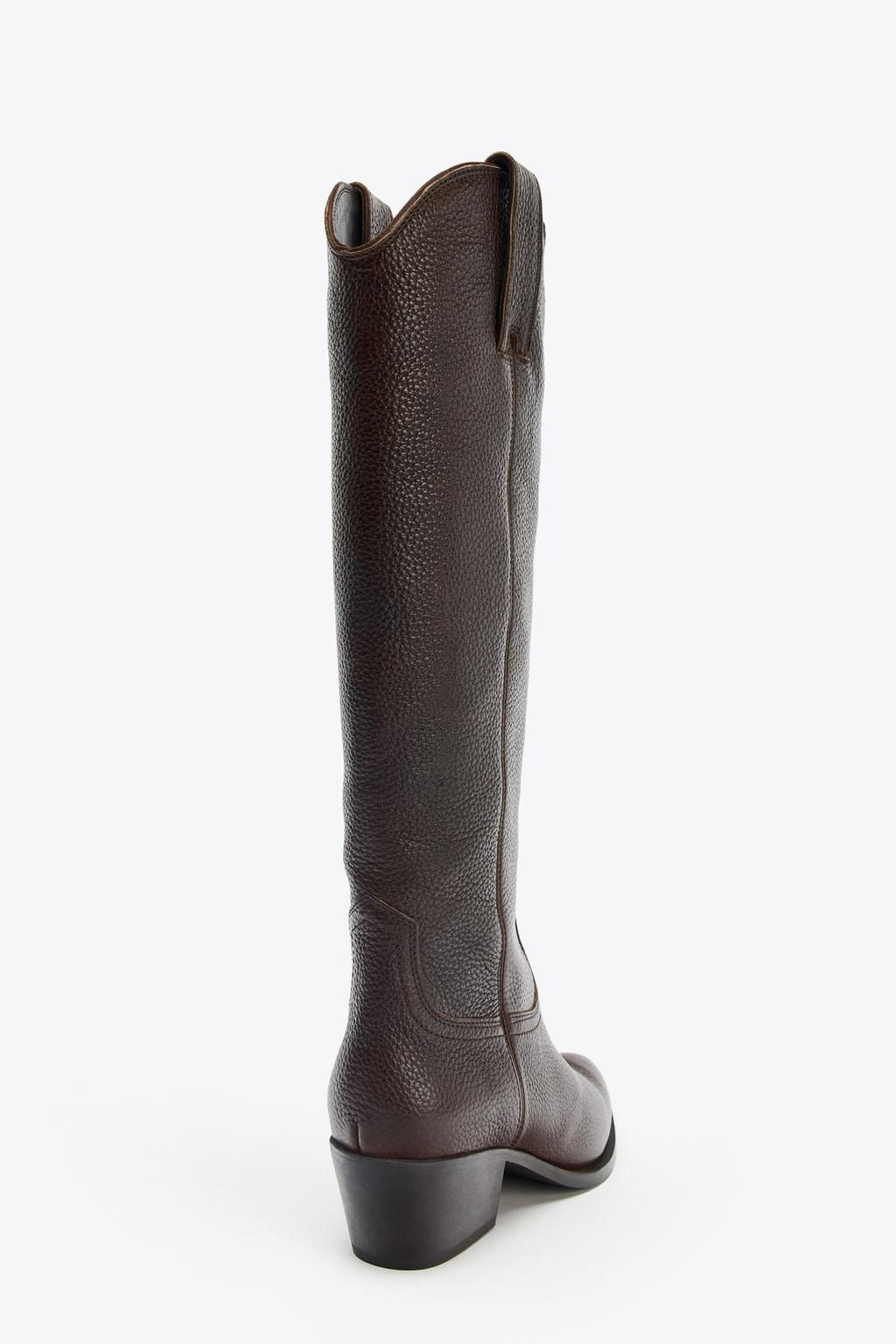 LEATHER KNEE-HIGH BOOTS - Zara фото 7