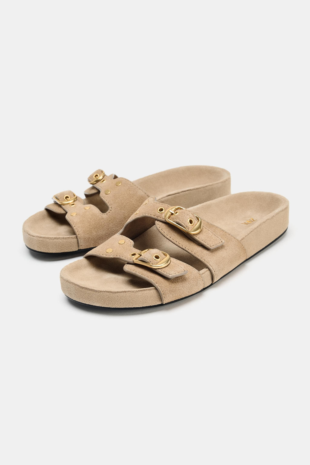 SPLIT SUEDE BUCKLE SANDALS - Zara фото 12